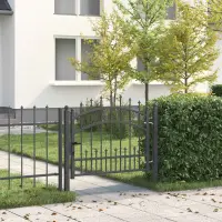 vidaXL Poartă din Gard cu Vârf de Lancă KAMPEN 103 x 75 cm Oțel Blocat