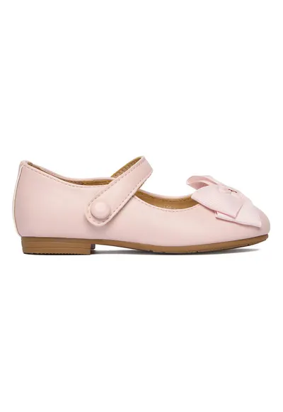 Balerini copii - elegant - roz - material sintetic - cu scai