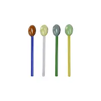 Set de linguri lungi din sticlă 4 buc. pentru 4 persoane Rainbow – Brandani