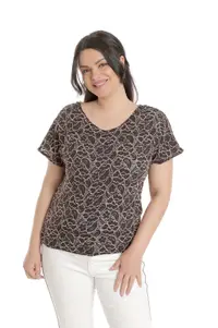 Bluza dantela CV23045 maro & bej broderie, Cesy | marimea S