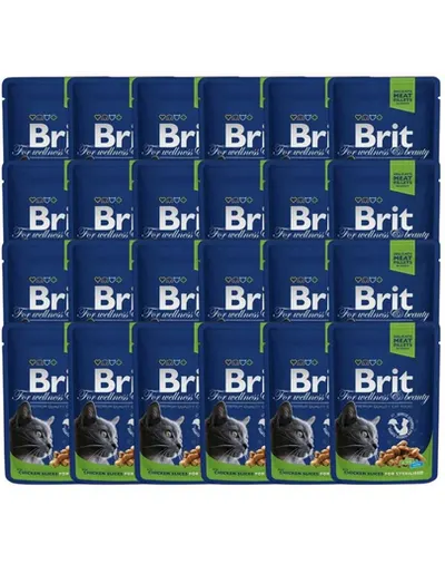 BRIT Premium Adult sterilised set hrana umeda pisici sterilizate, cu pui 24 x 100 g