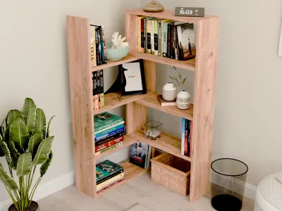 Raft biblioteca asimetric pentru living, 120 x 25 cm, PAL 18 mm