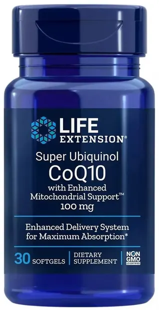 Super Ubiquinol CoQ10, 100 mg, 30 capsule moi, Life Extension