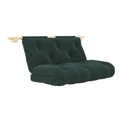 Canapea verde-închis extensibilă cu tapițerie din catifea reiată 135 cm Hooked – Karup Design