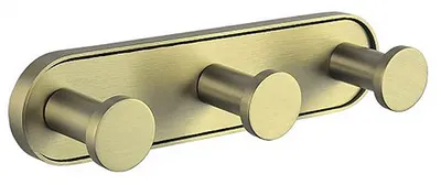 Agățătoare de perete triplă Inter Ceramic - Lusso, 17.2 x 4.15 x 5 cm, Gold