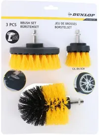 Set de 3 capete de perie pentru curățarea mașinii Dunlop - Galben-negru
