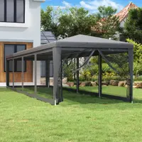Gossi cort de petrecere cu 10 pereti din plasa, antracit, 3x12 m hdpe