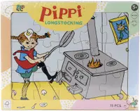 Puzzle din lemn Pippi - Pippi face clătite, 15 piese