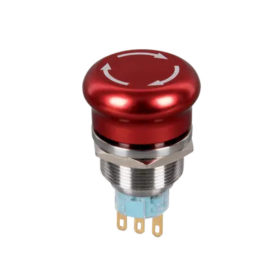 Button With Head Mushroom Type El-2211t 1no+1nc Ip65 Red