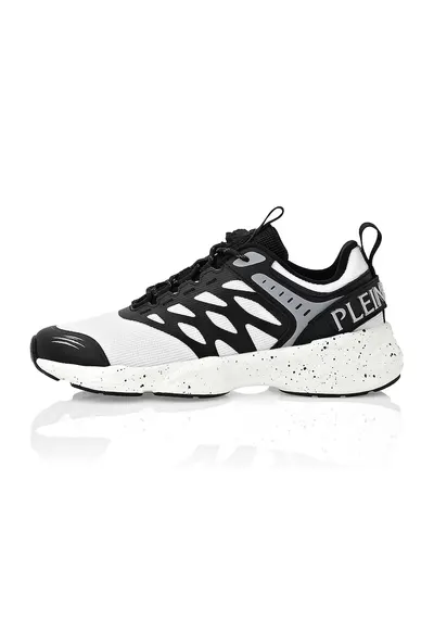 Pantofi sport slip-on de piele ecologica Venom Striker - Alb/Negru