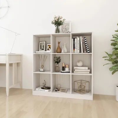vidaXL Bibliotecă/Separator cameră alb 104x33,5x110 cm lemn masiv pin