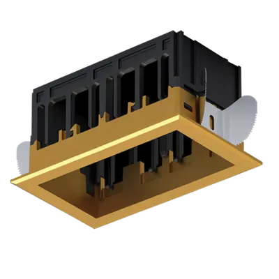 Modena 2 Module Recessed Box With Frame Brass