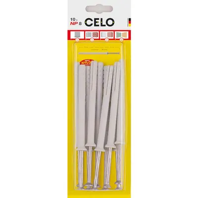 CELO Blister Nail plug NP 8-120 pre-assembled, SB countersunk plug cu countersunk surub (PZ3), zincat