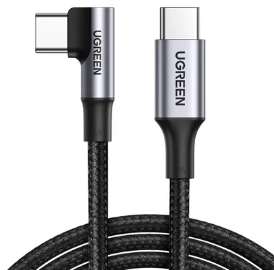 Cablu Ugreen – US334, USB-C, 2m, unghiular, gri/negru