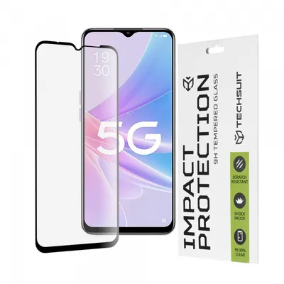 Folie de protectie Ecran Techsuit pentru Oppo A58 5G / A78 5G, Sticla Securizata, Full Glue, 111D, Neagra