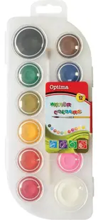 Acuarele Optima, 12 culori, cu pensula
