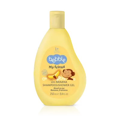 Bebble My Friend Sampon si gel 2 in 1 banana, 250ml
