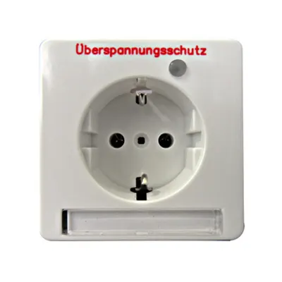 Priza cu protectie la suprtensiune 5kA, alb-perlă