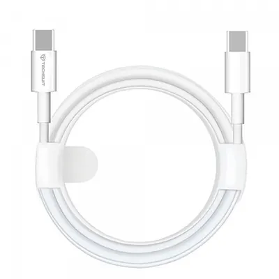 Cablu Date si Incarcare USB-C - USB-C Techsuit PCB130, 60W, 1m, Alb
