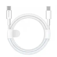 Cablu Date si Incarcare USB-C - USB-C Techsuit PCB130, 60W, 1m, Alb