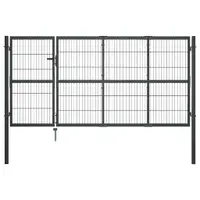 vidaXL Poartă de grădină cu stâlpi din oțel, antracit, 350x120 cm