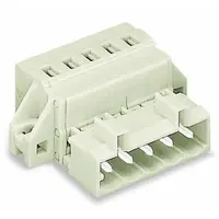 1-conductor male connector; 100% protected against mismating; clamping collar; 2.5 mm²; Pin spacing 5 mm; 9-pole; 2,50 mm²; light gray