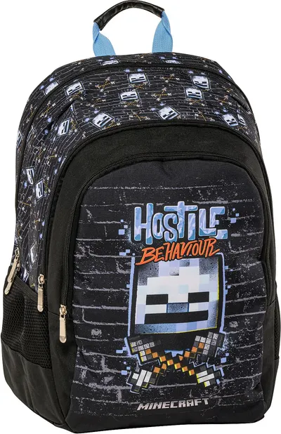 Ghiozdan școlar Graffiti Minecraft - Wall, cu penar