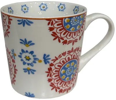 Ceaşcă Maison - Dolce, New Bone China, elemente roșii, 280 ml