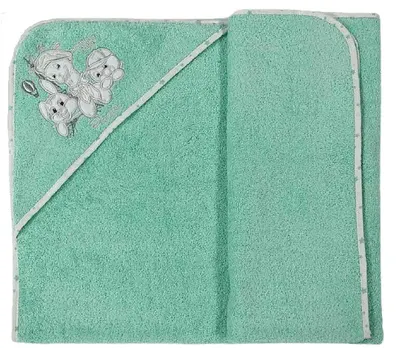 Prosop cu gluga bebe Bambino Casa - Paris, Mint, 100 х 100 cm