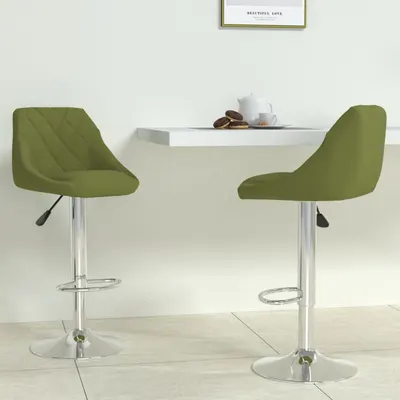 Gossi scaune de bar, 2 buc., verde deschis, catifea