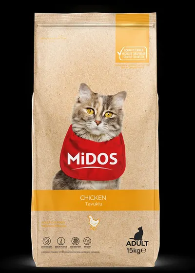 Hrană uscată pentru pisică, Adult, Midos, Vită & Pui, 15kg Engros