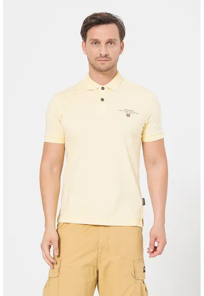 Tricou polo cu logo Elbas - Galben pal