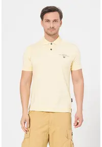 Tricou polo cu logo Elbas - Galben pal