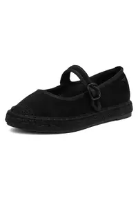 Espadrile dama negru - textil/piele ecologica - cu catarama -