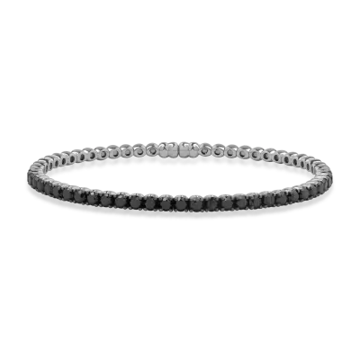 Bratara tennis din aur alb cu diamante negre de 3.3ct