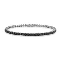 Bratara tennis din aur alb cu diamante negre de 3.3ct