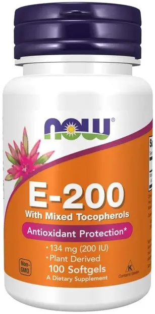 Vitamin E-200 Mixed Tocopherols, 100 capsule, Now