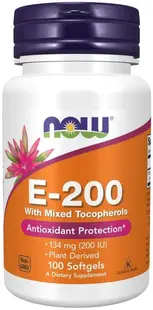 Vitamin E-200 Mixed Tocopherols, 100 capsule, Now
