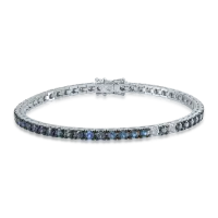 Bratara tennis din aur alb cu safire de 3.9ct si diamante de 0.3ct