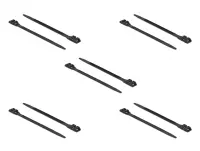 Set 10 buc bride cu inchizatura dubla 190 x 9 mm Negre, Delock 18887