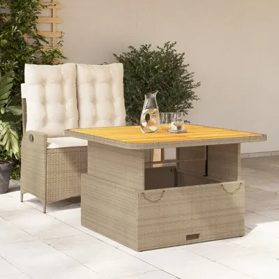 Gossi set mobilier de gradina, 2 piese, cu perne, bej, poliratan