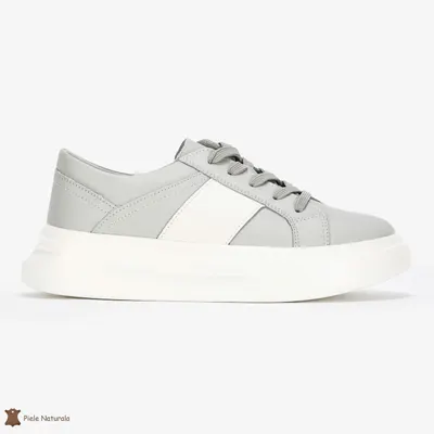 Pantofi Casual de dama din Piele naturala respirabili și ușori CRL0490 Gri