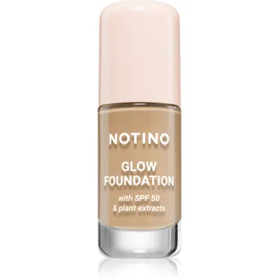 Notino Glow Foundation With SPF 50 & Plant Extracts make-up pentru luminozitate SPF 50 02 Light Medium Warm 30 ml
