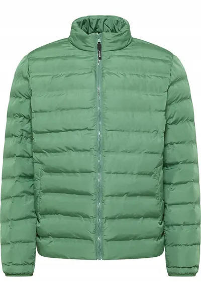 Jacheta Barbati - Creston - Regular Fit - Design Clasic - Fdwqfara Gluga - Fermoar - Bumbac - M - Verde - Verde