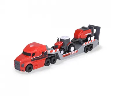 Camion Mack cu tractor si presa balotare Massey Ferguson Dickie