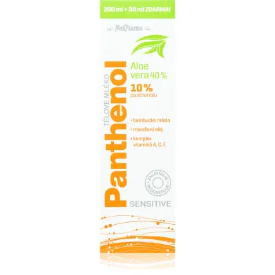 MedPharma Panthenol 10% Sensitive lapte de corp intens hidratant efect regenerator 230 ml