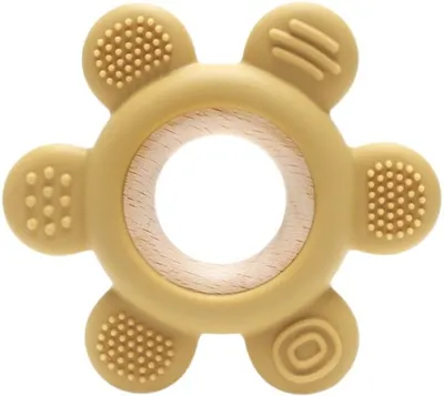Dispozitiv de dentitie din silicon Lorelli Premium - Floare, Yellow