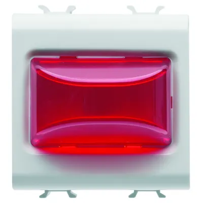 Lampa Indicatoare Proeminenta - 12v C.a./c.c. / 230v C.a. 50/60 Hz - Roșu - 2 Module - Alb - Antibacterian - Chorusmart