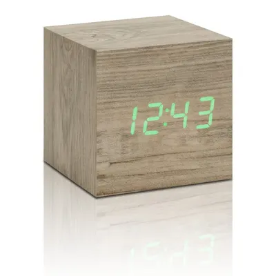 Ceas deșteptător digital Wooden Cube Click – Gingko