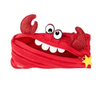Penar tip etui, 1 fermoar, Zipit Creature Monster Clive crab rosu